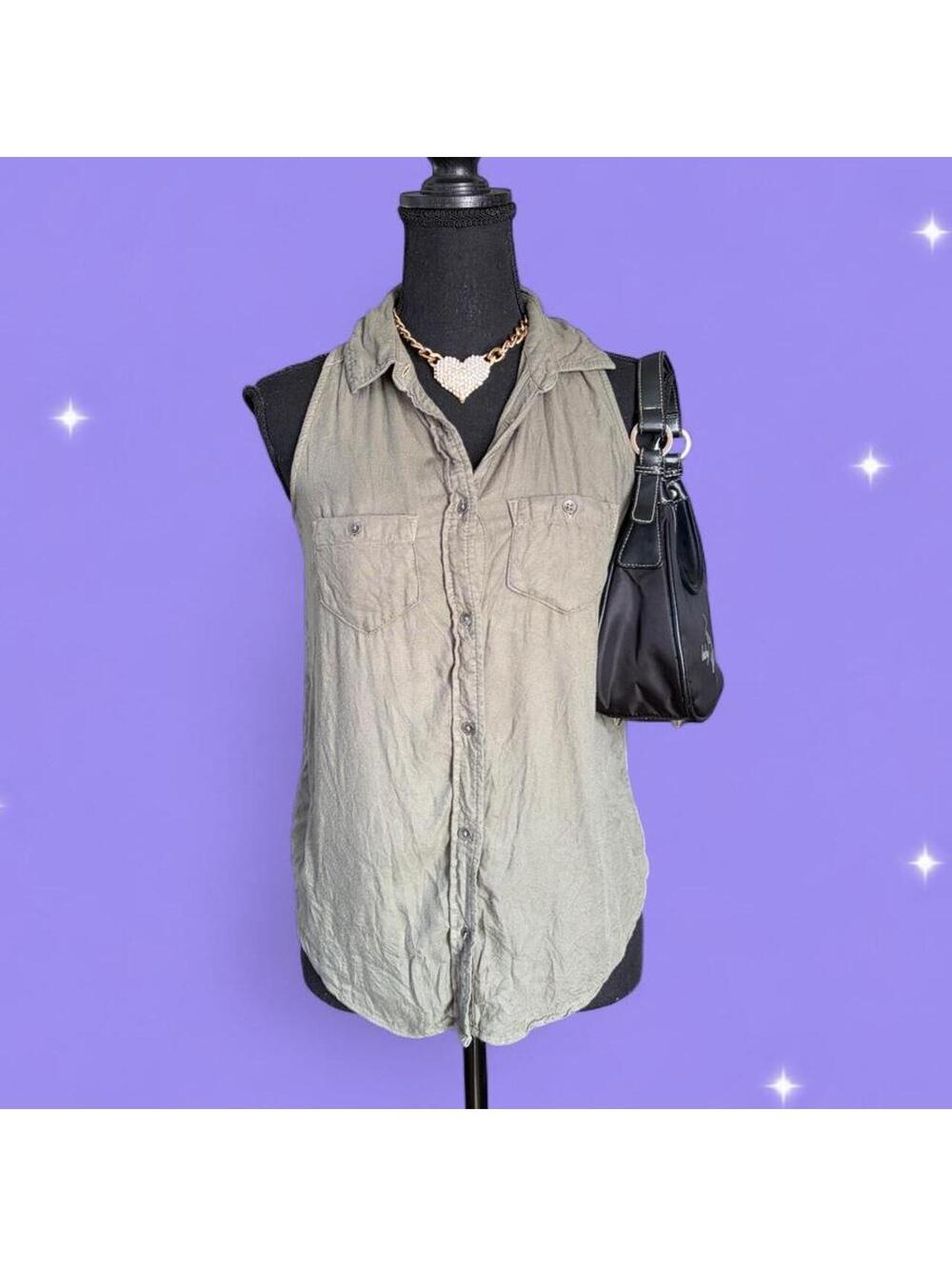 Vintage Y2K Mudd Embroidered Floral Back Button Up size XS